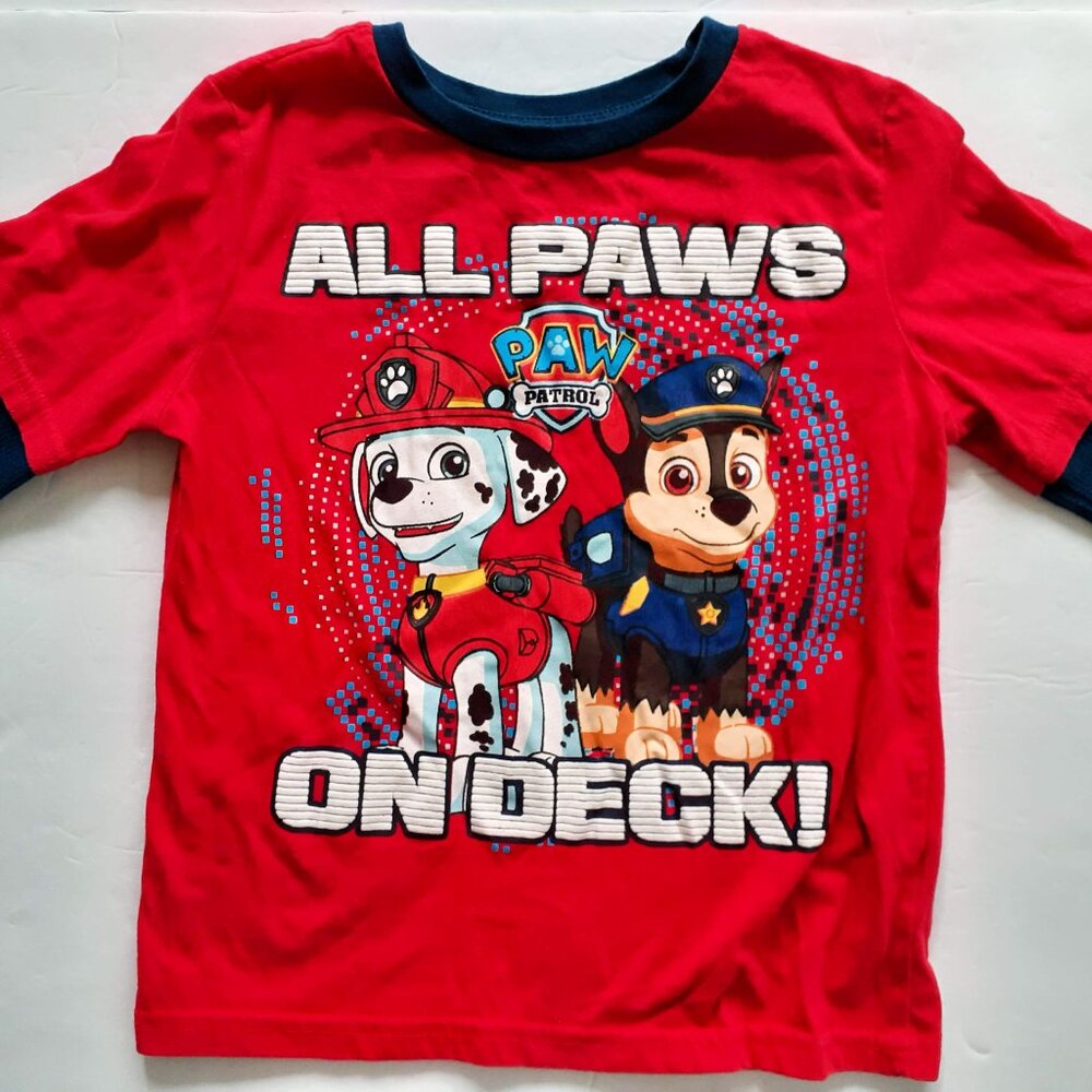 Boys Paw Patrol T-Shirt Red Nickelodeon Marshall Chase Long Sleeve 5T